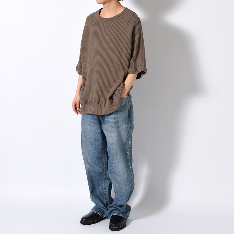 RAGLAN RIB SS TEE -BROWN-