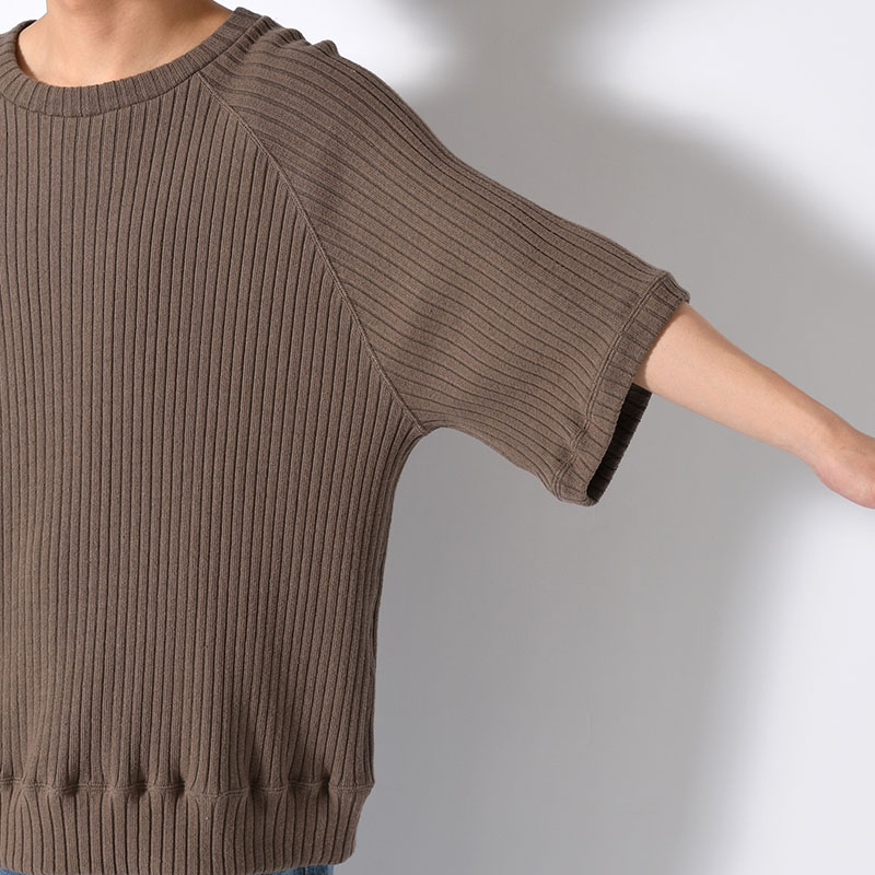 RAGLAN RIB SS TEE -BROWN-