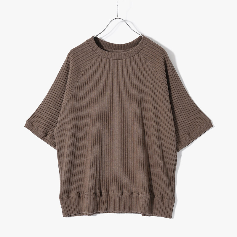 RAGLAN RIB SS TEE -BROWN-