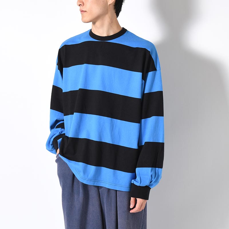 BORDER GIANT L/S TEE -BLUE×BLACK-