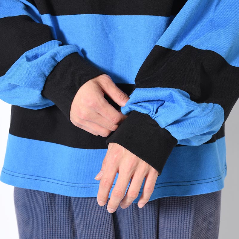 BORDER GIANT L/S TEE -BLUE×BLACK-