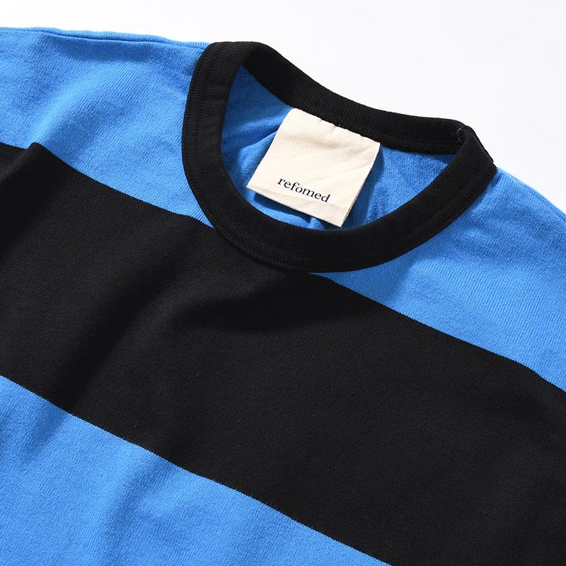 BORDER GIANT L/S TEE -BLUE×BLACK-