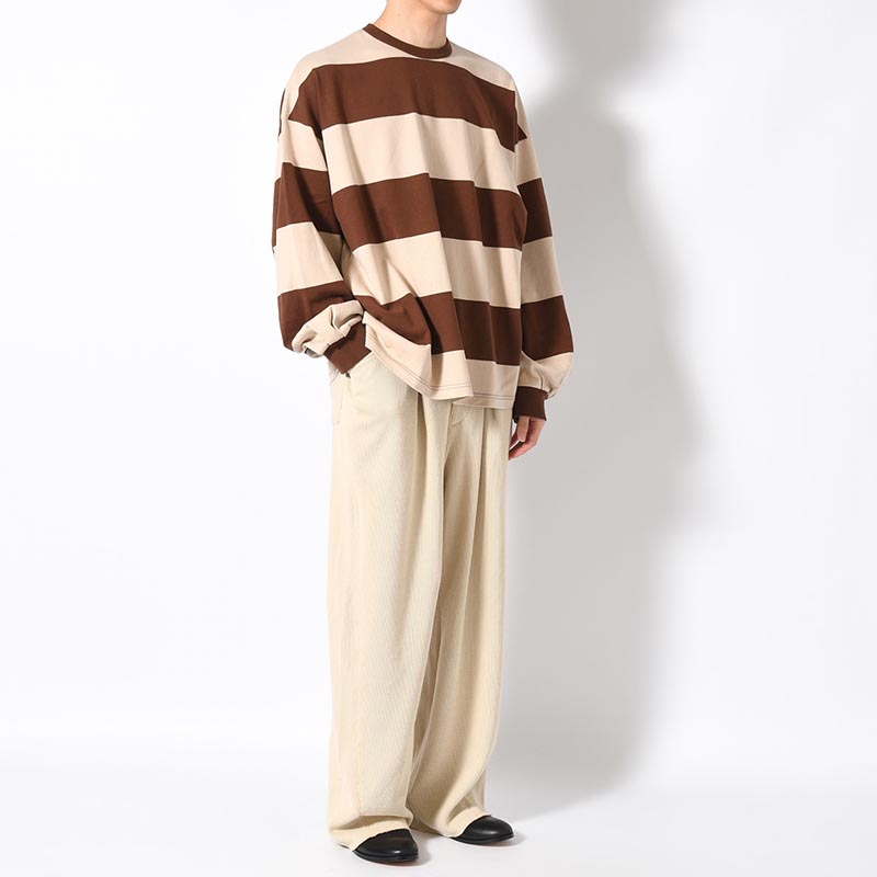 BORDER GIANT L/S TEE -BEIGE×BROWN-