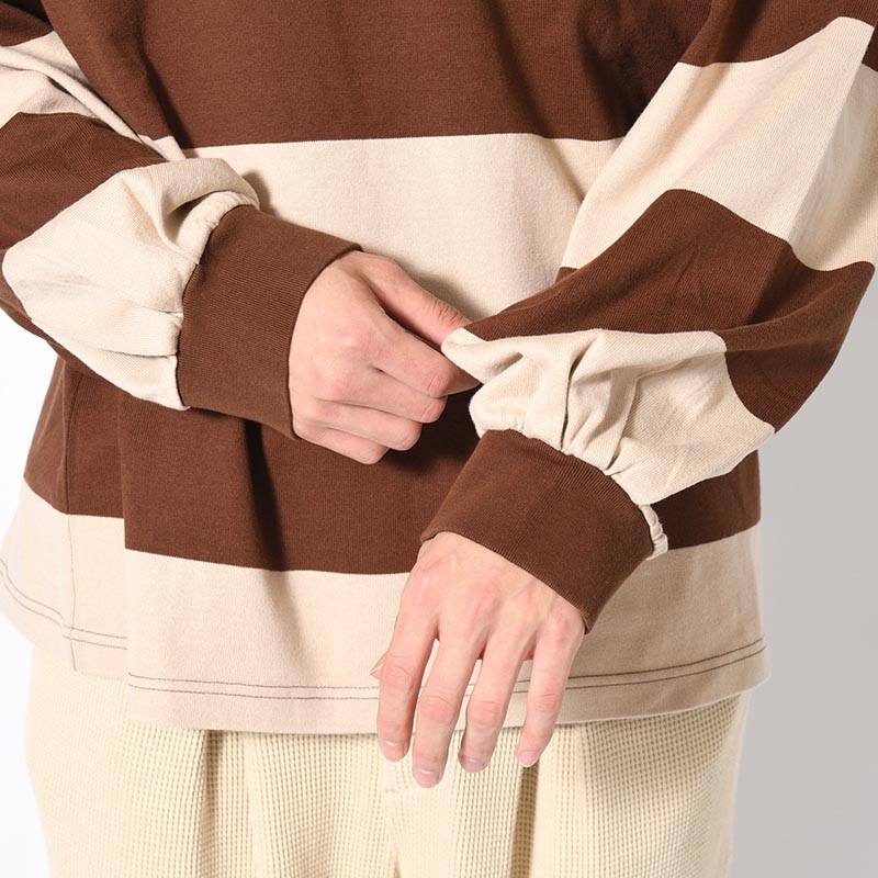 BORDER GIANT L/S TEE -BEIGE×BROWN-