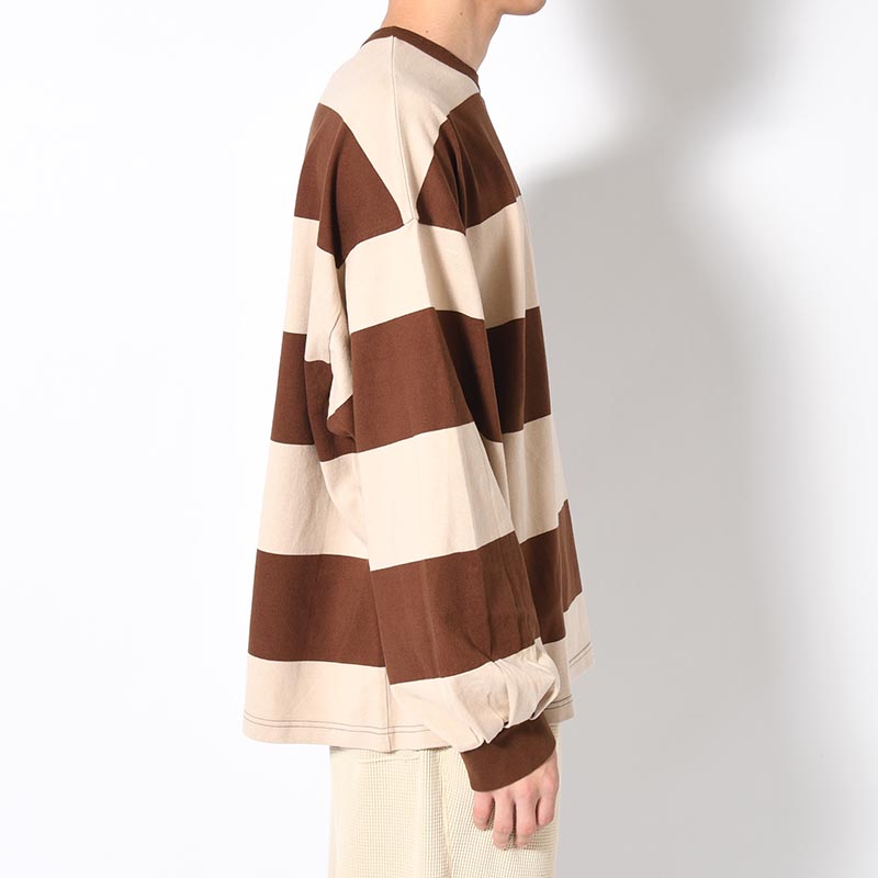 BORDER GIANT L/S TEE -BEIGE×BROWN-