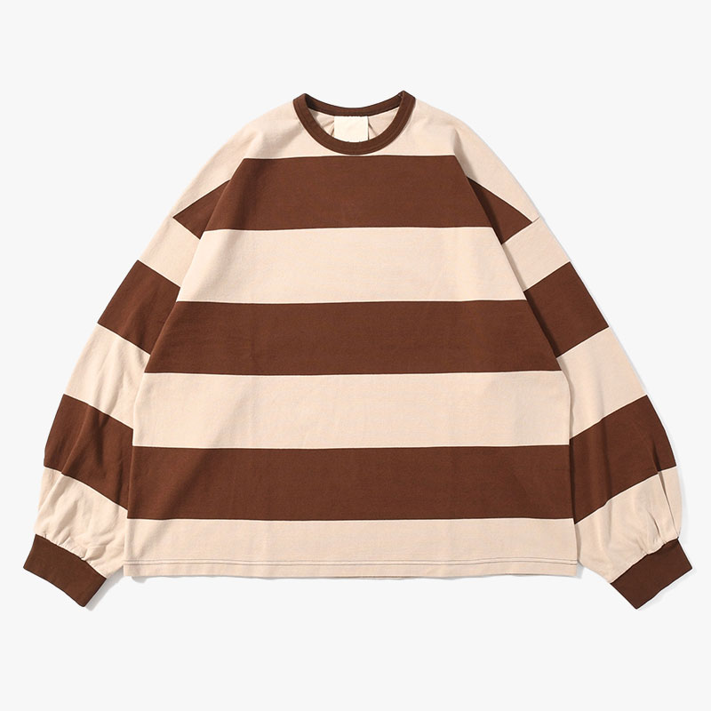 BORDER GIANT L/S TEE -BEIGE×BROWN-