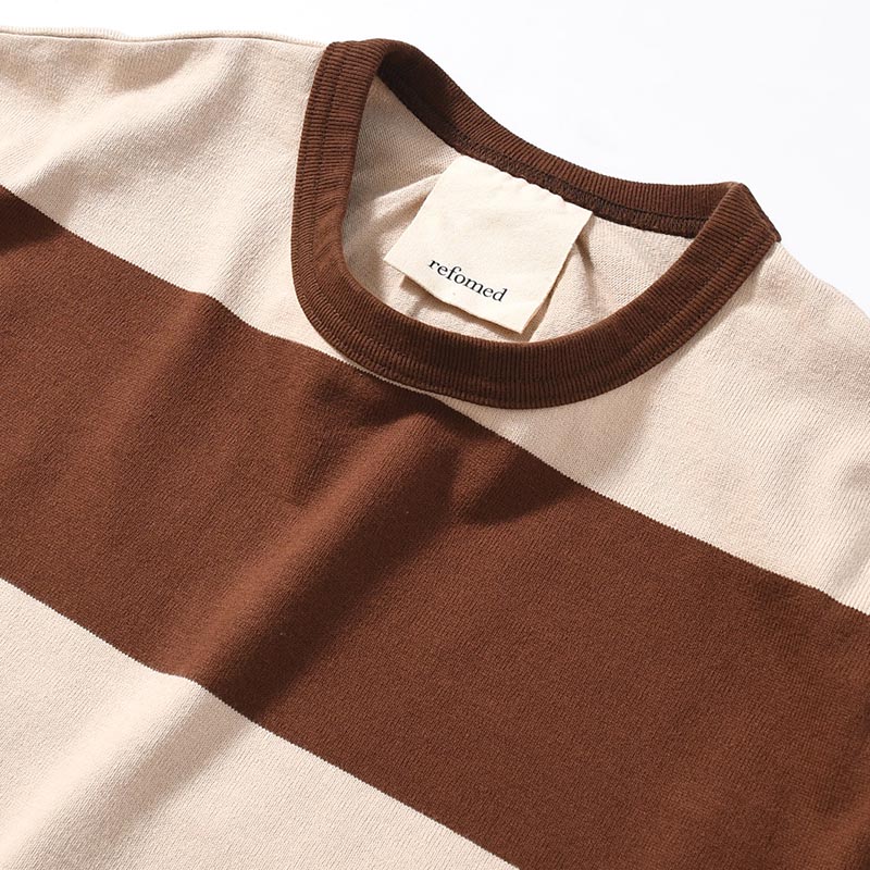 BORDER GIANT L/S TEE -BEIGE×BROWN-