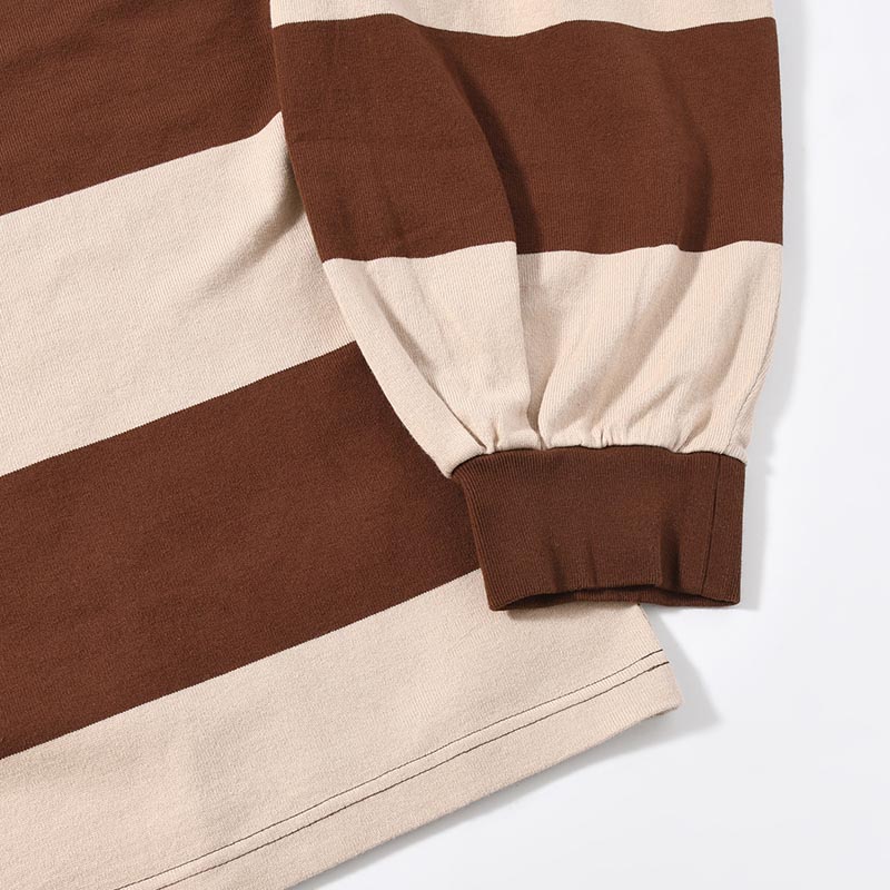 BORDER GIANT L/S TEE -BEIGE×BROWN-