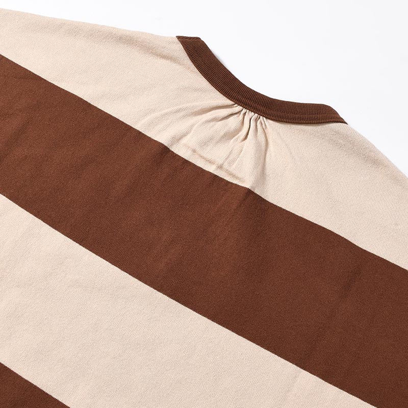 BORDER GIANT L/S TEE -BEIGE×BROWN-