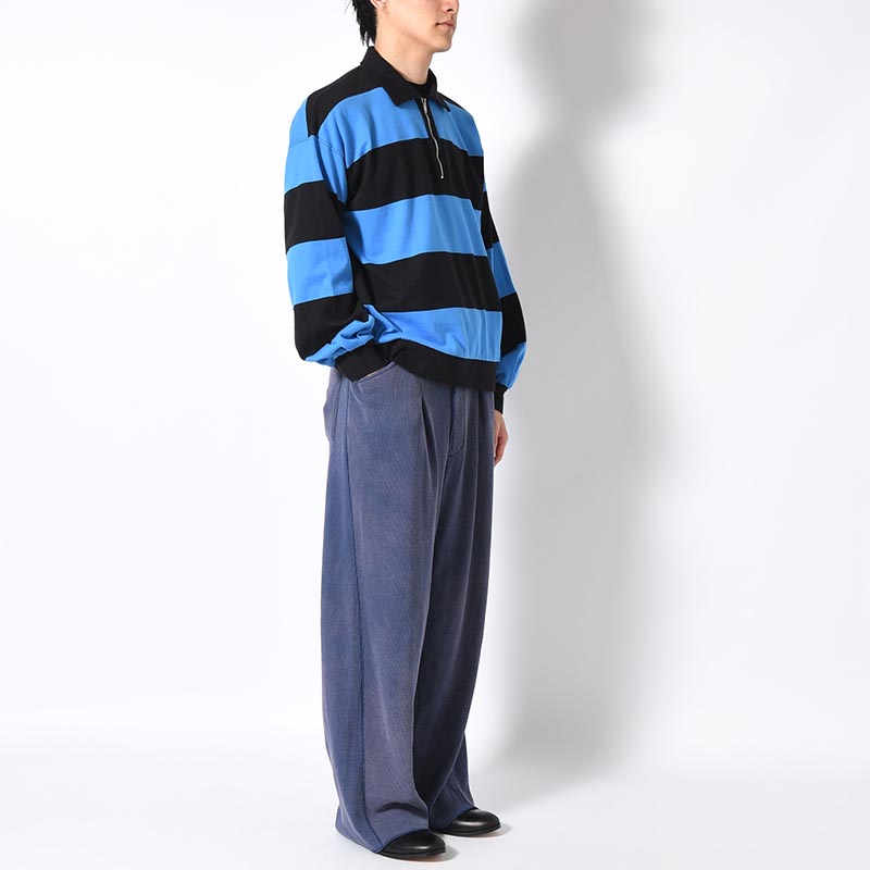 BORDER RUGBY SHIRT -BLUE×BLACK-