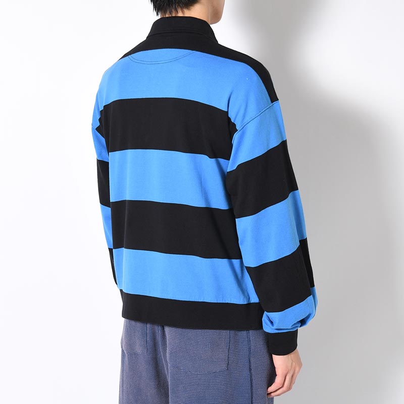 BORDER RUGBY SHIRT -BLUE×BLACK-