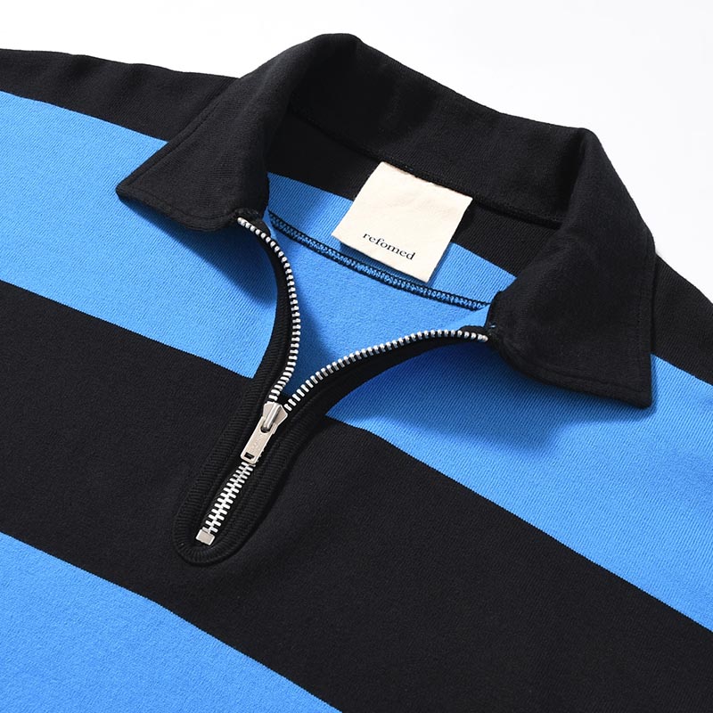 BORDER RUGBY SHIRT -BLUE×BLACK-