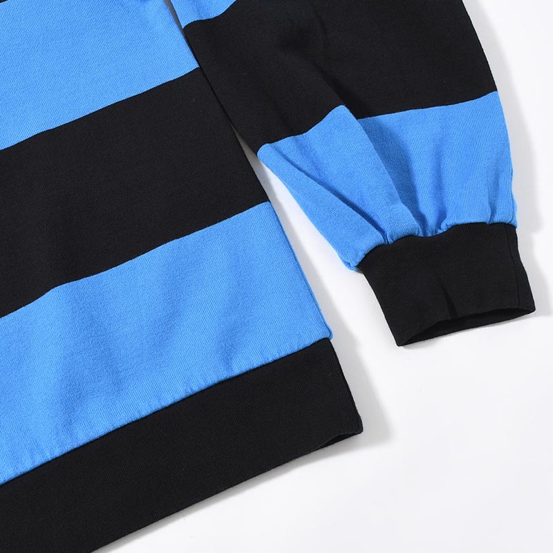 BORDER RUGBY SHIRT -BLUE×BLACK-