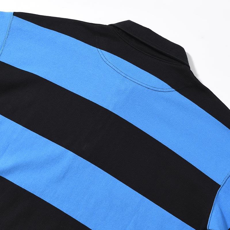 BORDER RUGBY SHIRT -BLUE×BLACK-