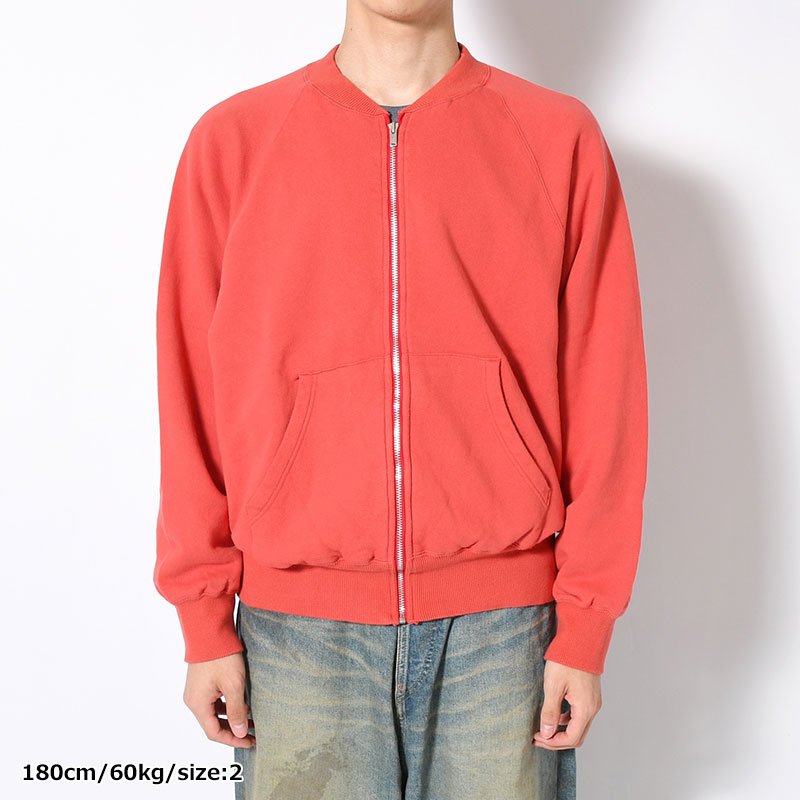 10 WASH ZIPUP BLOUSON -RED-