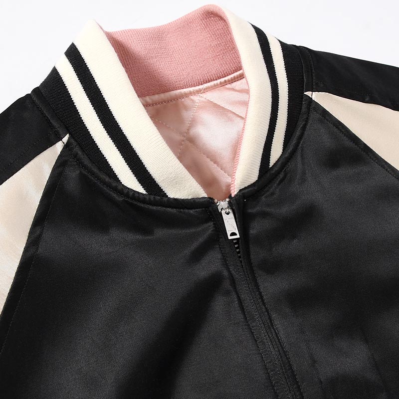 REVERSIBLE STADIUM JAMPER -BLACK×PINK-