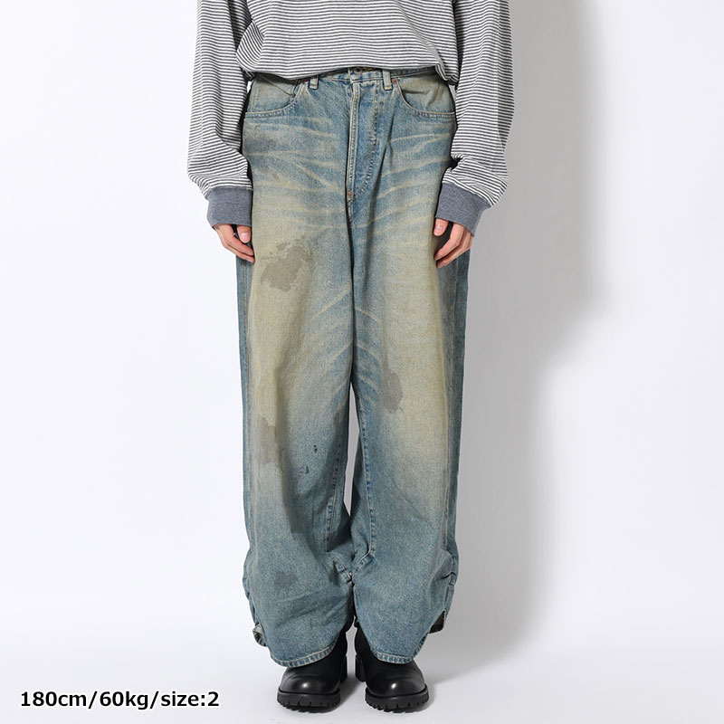 FRESH MAN DENIM WIDE PANTS USED -INDIGO-