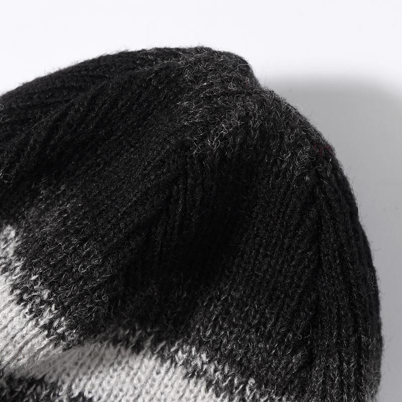 OMBRE STRIPE REVERSIBLE KNIT BEANIE -3.COLOR-