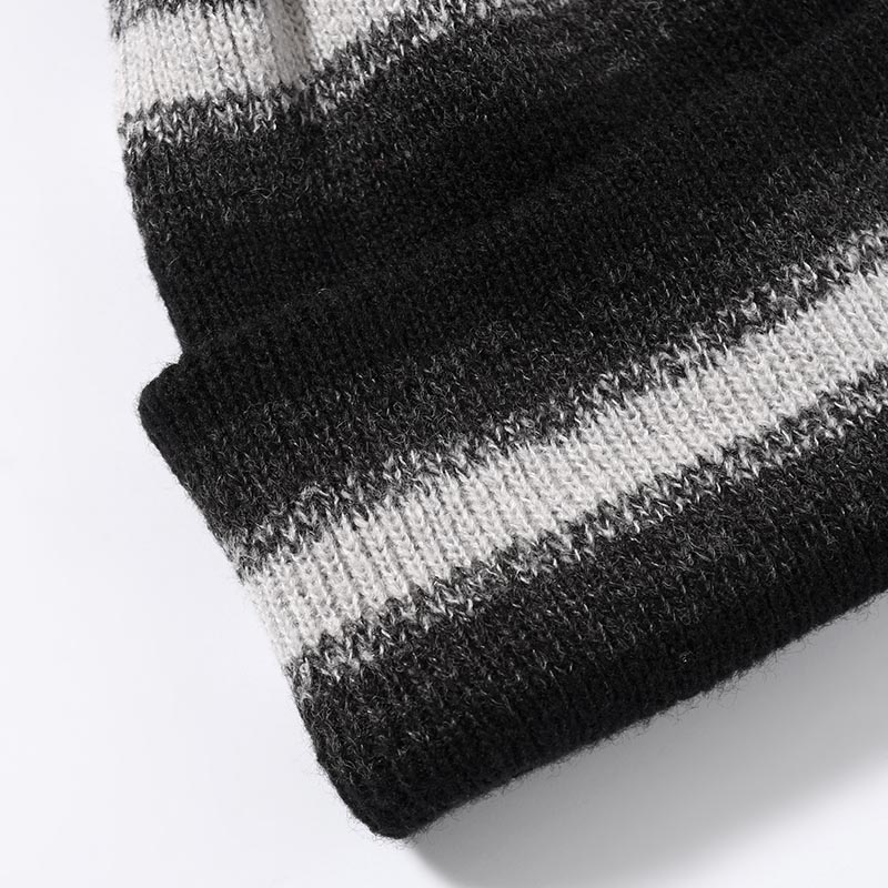 OMBRE STRIPE REVERSIBLE KNIT BEANIE -3.COLOR-