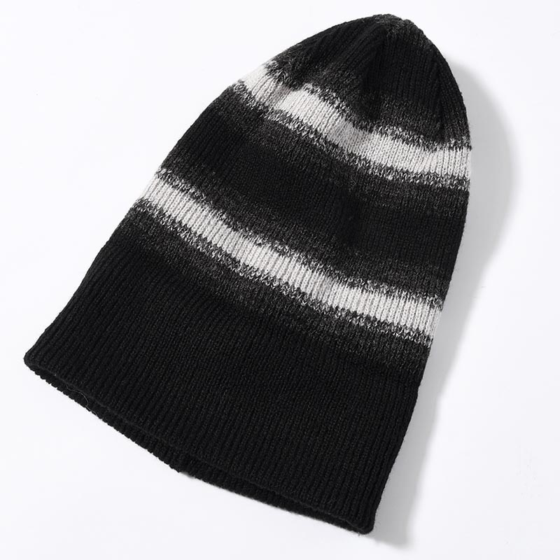 OMBRE STRIPE REVERSIBLE KNIT BEANIE -3.COLOR-