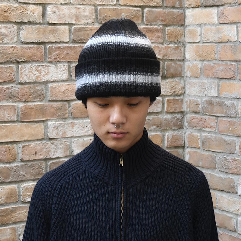 OMBRE STRIPE REVERSIBLE KNIT BEANIE -3.COLOR-