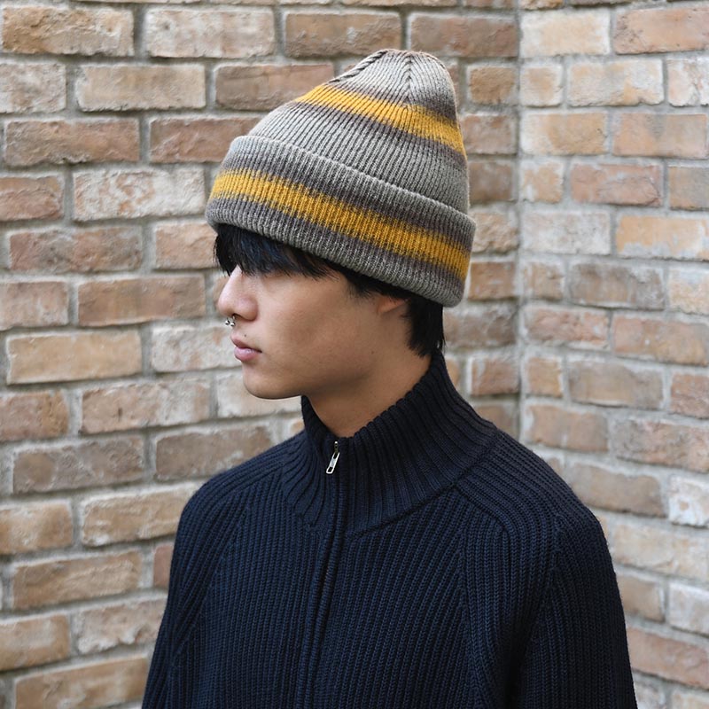 OMBRE STRIPE REVERSIBLE KNIT BEANIE -3.COLOR-