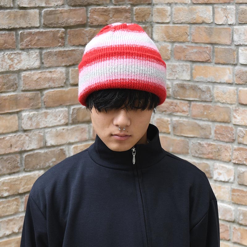 OMBRE STRIPE REVERSIBLE KNIT BEANIE -3.COLOR-