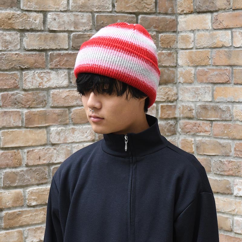 OMBRE STRIPE REVERSIBLE KNIT BEANIE -3.COLOR-