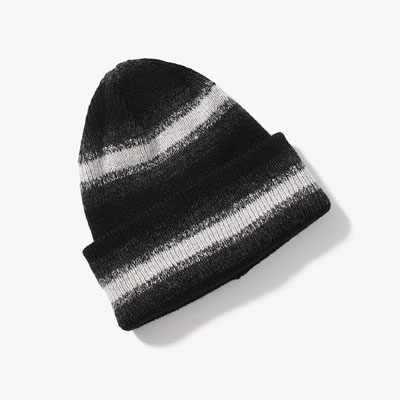 OMBRE STRIPE REVERSIBLE KNIT BEANIE -3.COLOR-