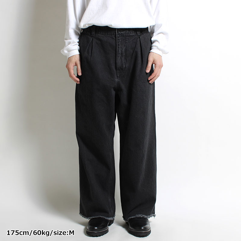 12.5oz Denim Wide Trousers -BLACK- | IN ONLINE STORE