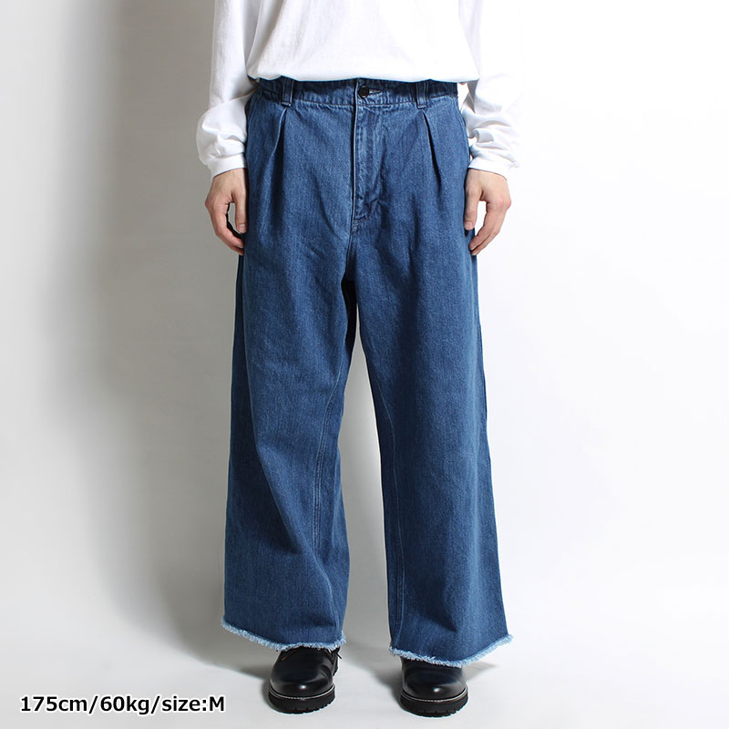 12.5oz Denim Wide Trousers -INDIGO-