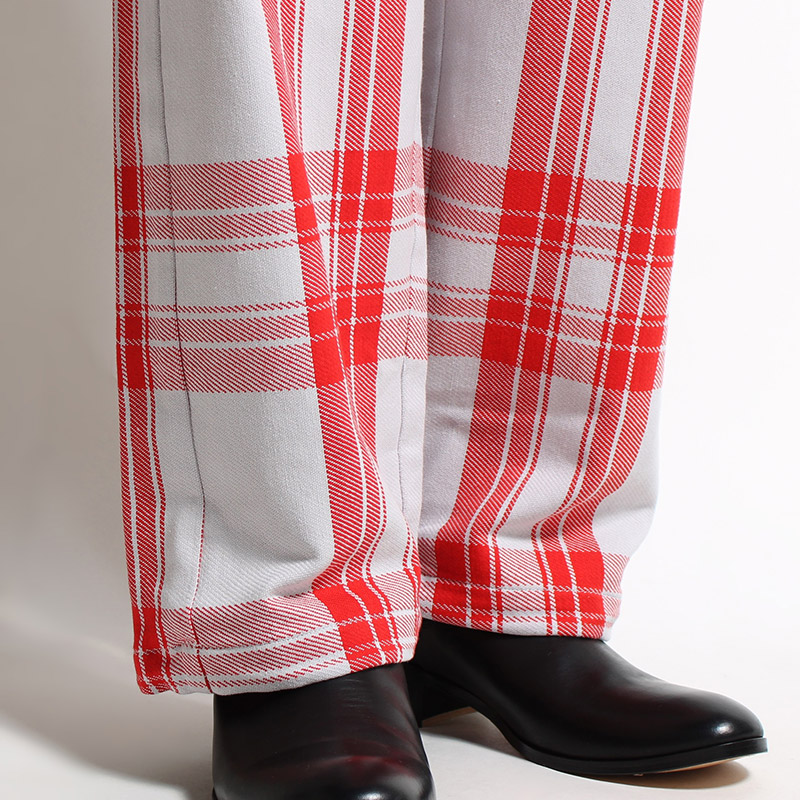 WIDE EASY PANTS -GRY CHECK-