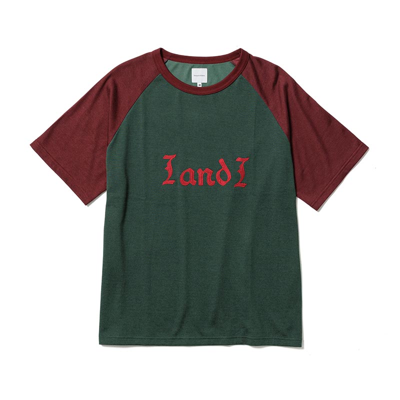 "I and I" 2TONE H/S T-SHIRT -3.COLOR-(DARKGREEN)