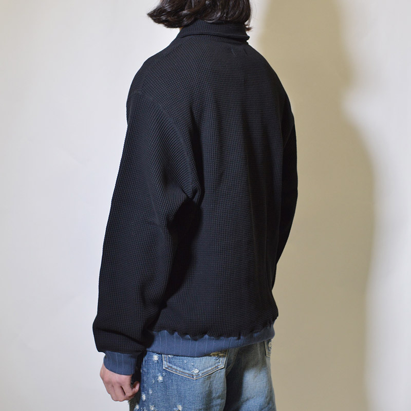 Thermal Half Zip Pullover -BLACK-