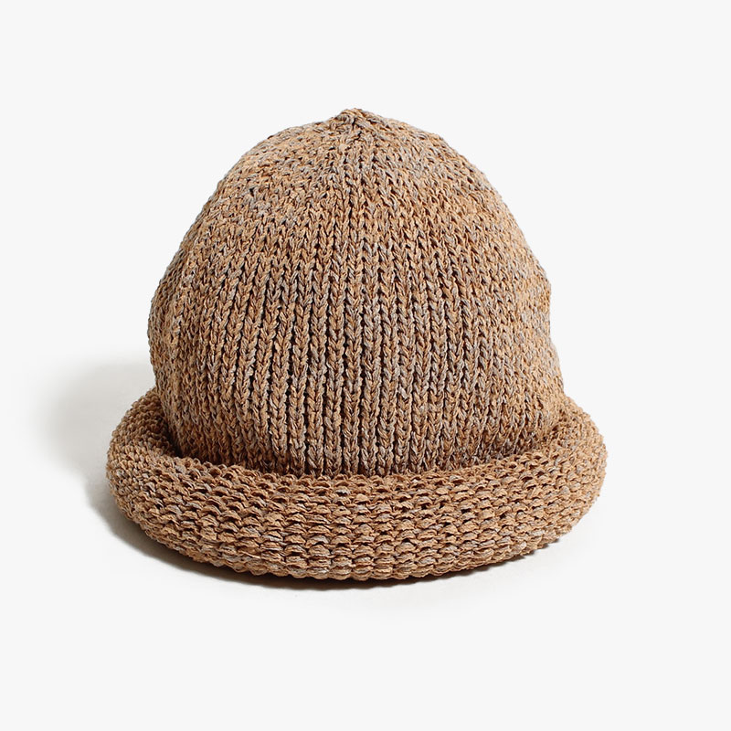 ROLL HAND KNIT CAP -4.COLOR-(BEIGE)