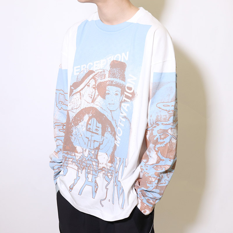 AMBIENCE OVERSIZED LS TEE -WHITE-