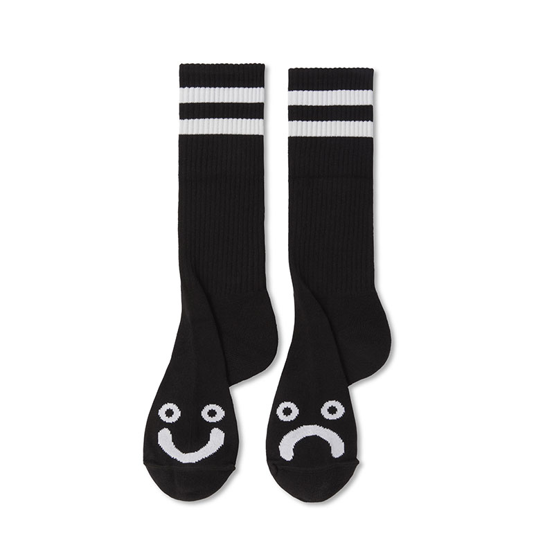 Rib Socks/Long/Happy Sad -2.COLOR-(BLACK)