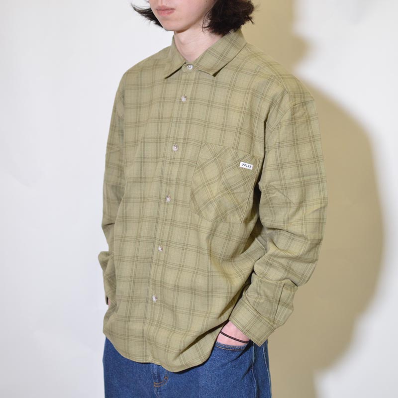 Mitchell LS Shirt/Flannel -GREEN/BEIGE-