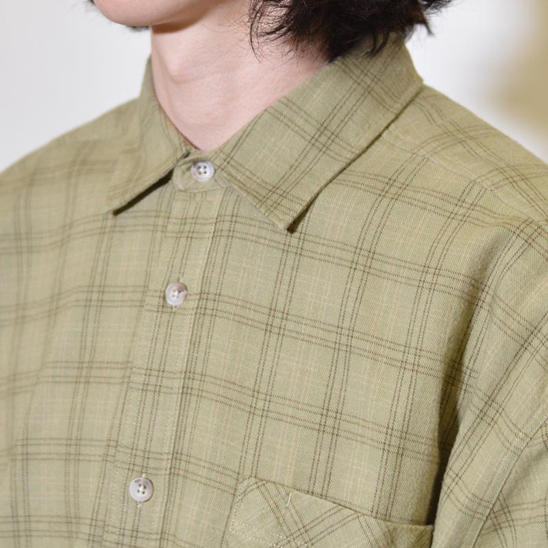 Mitchell LS Shirt/Flannel -GREEN/BEIGE- | IN ONLINE STORE