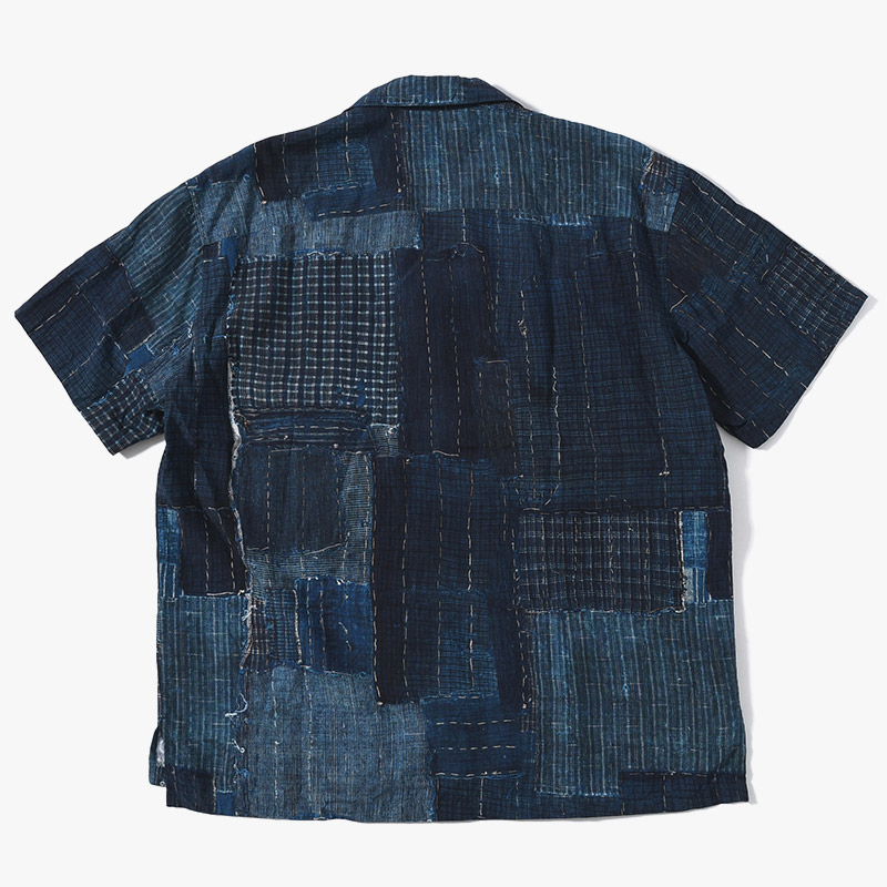 Boro Printed Camp Collar Shirt -NAVY-