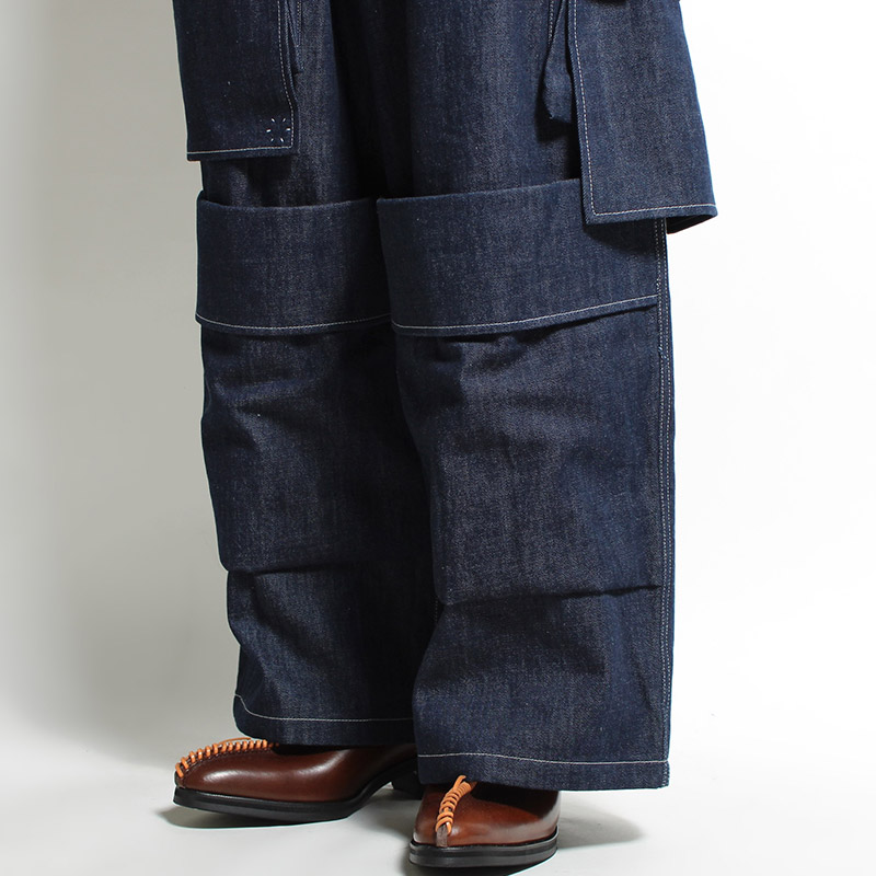 UTILITY FULL FLAP DENIM PANTS -INDIGO NAVY-