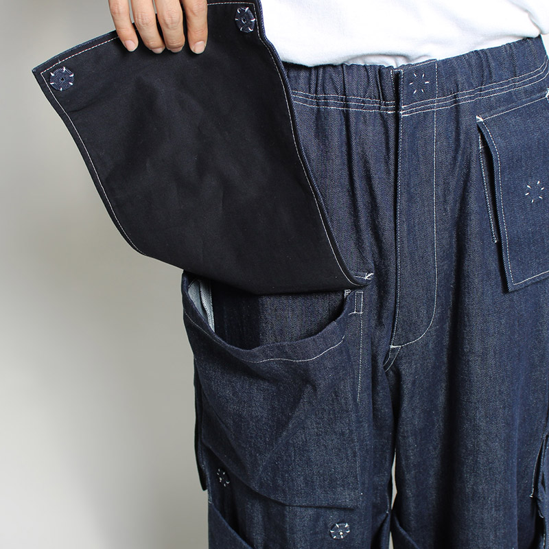 UTILITY FULL FLAP DENIM PANTS -INDIGO NAVY-