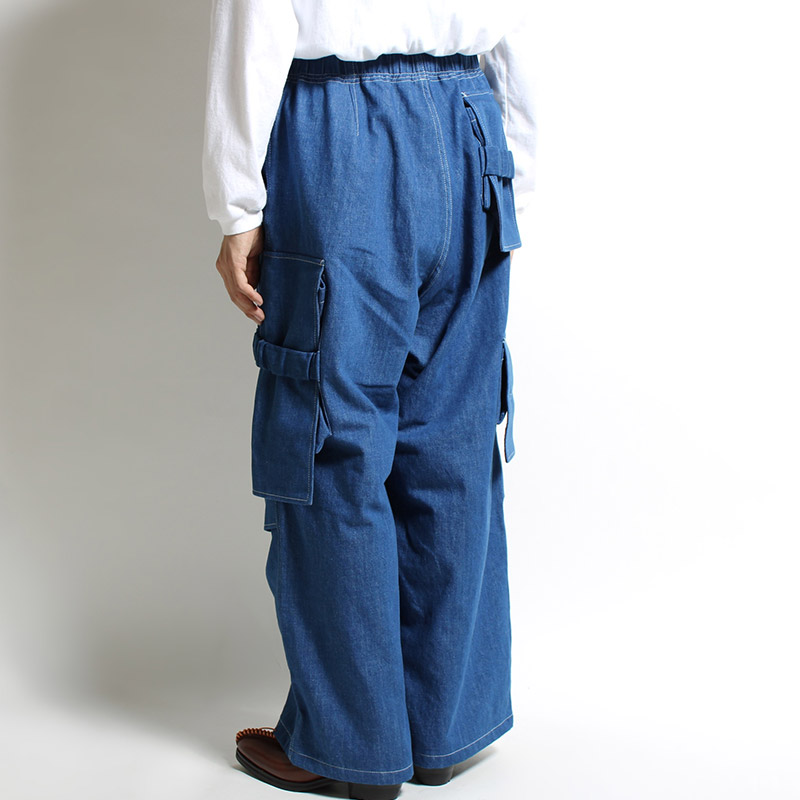 UTILITY FULL FLAP DENIM PANTS -INDIGO BLUE-