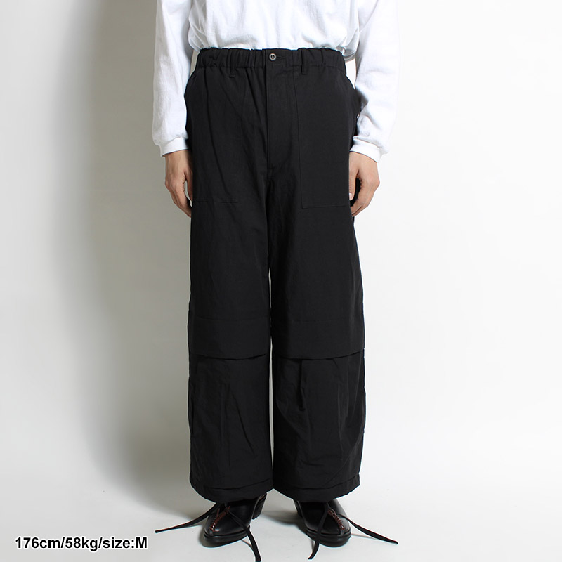 UTILITY KNEES CARGO PANTS -BLACK-