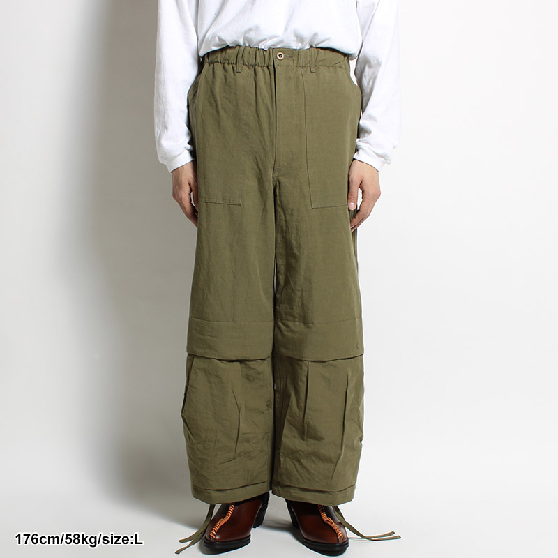 UTILITY KNEES CARGO PANTS -OLIVE- | IN ONLINE STORE