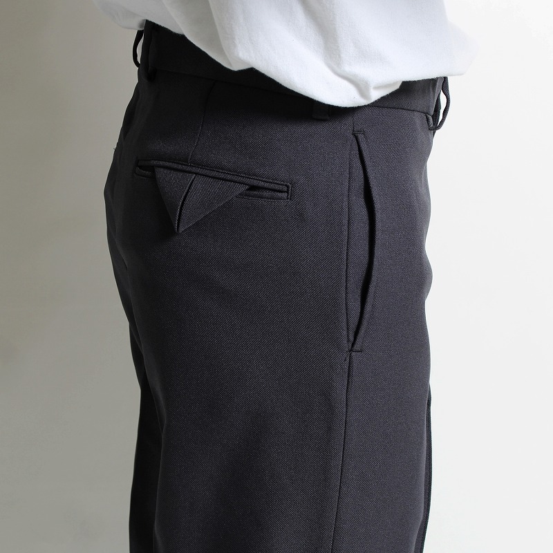 SEMI FLARE SILHOUETTE SLACKS -NAVY-