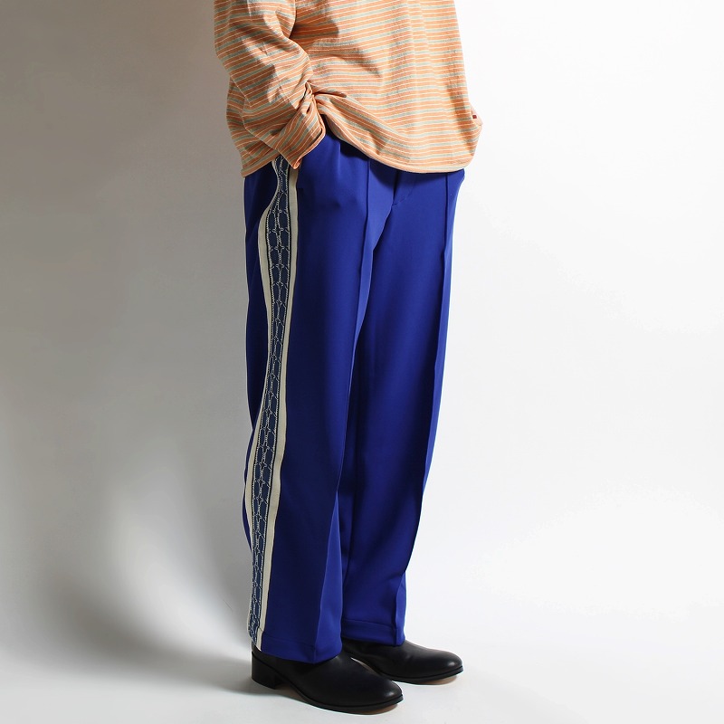 LACE TAPE TRACK PANTS -BLUE- | IN ONLINE STORE