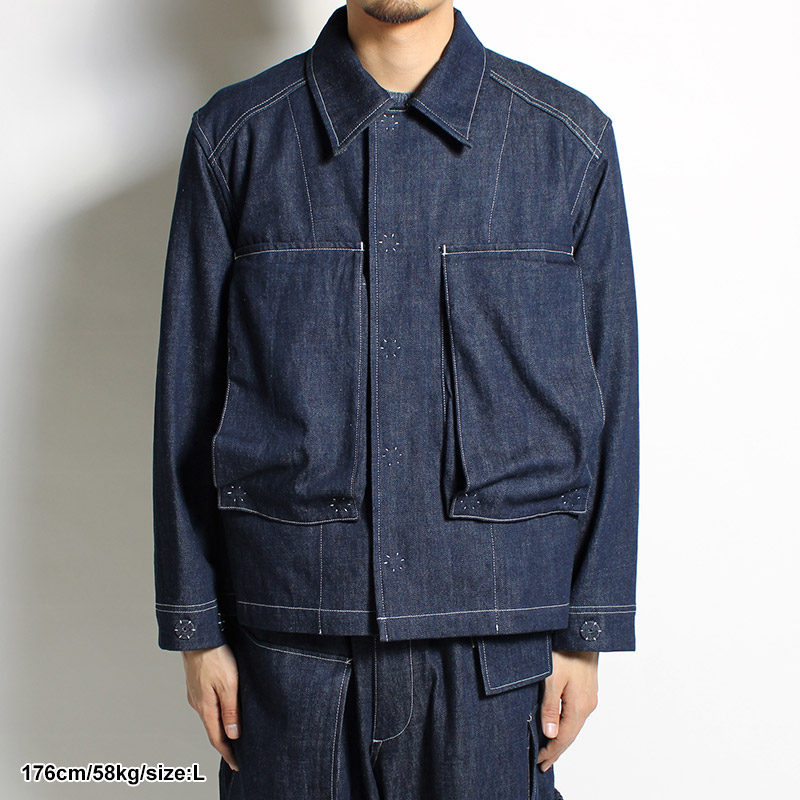 UTILITY FULL FLAP DENIM JACKET -INDIGO NAVY-