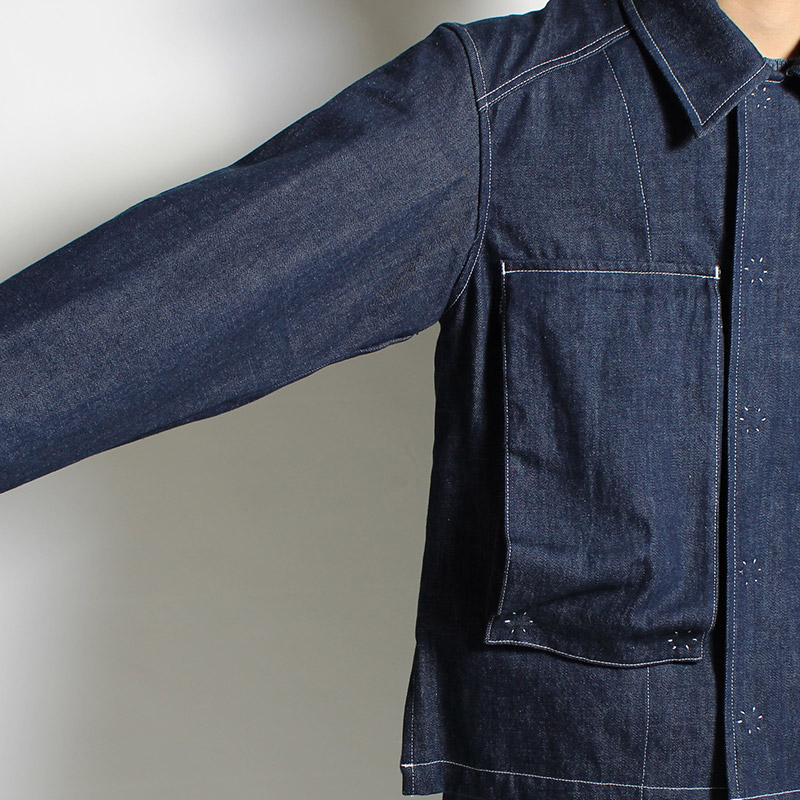 UTILITY FULL FLAP DENIM JACKET -INDIGO NAVY-