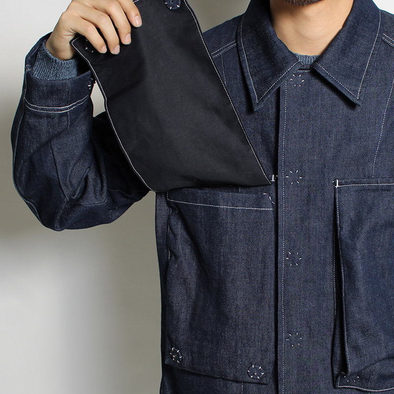 UTILITY FULL FLAP DENIM JACKET -INDIGO NAVY-